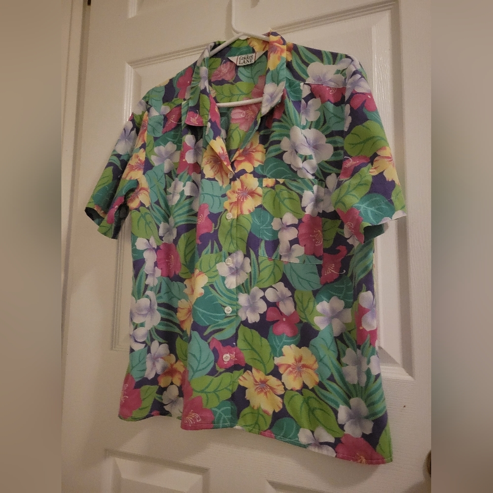 Vintage Cricket Lane Button Down Shirt Size Large